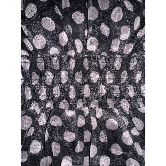Betsey Johnson Black White Polka‎ Dot Ruffles Dress Sz 2 - Picture 3 of 10